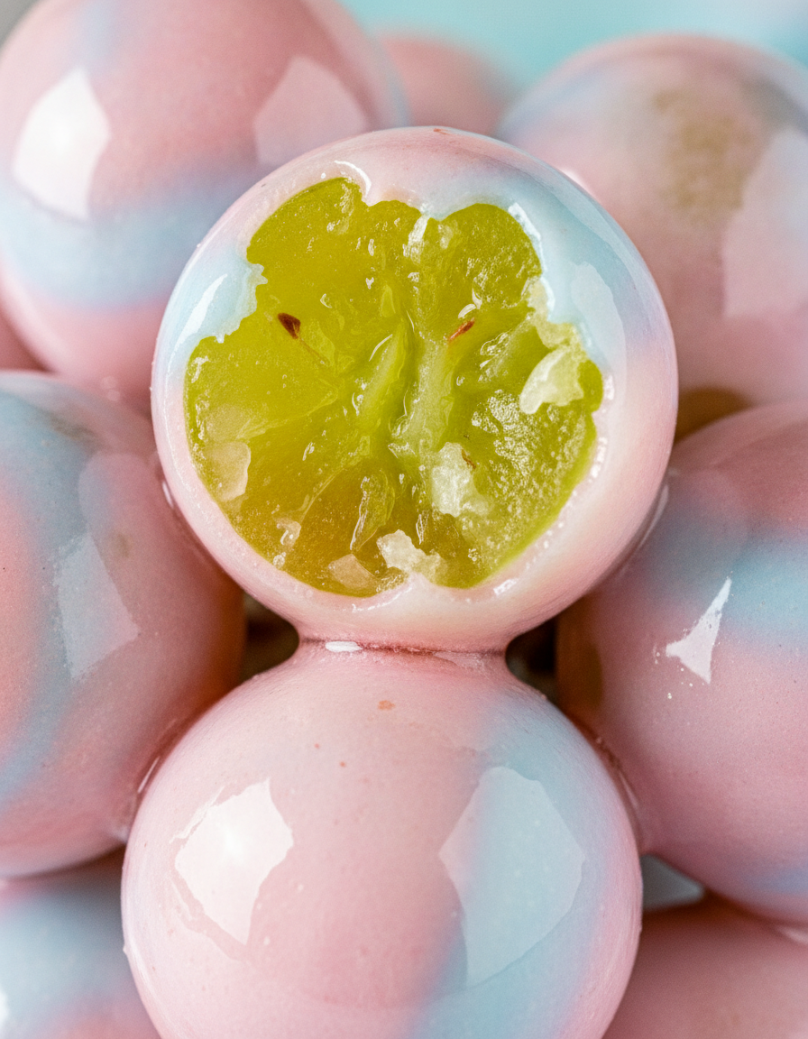 Candy-coated seedless grapes, macro